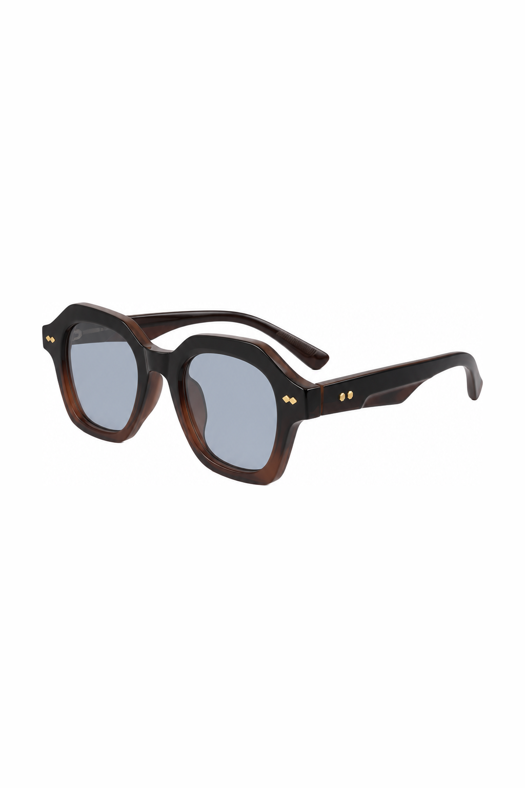 POPPY sunglasses - Black Tortoise - Blue Lens