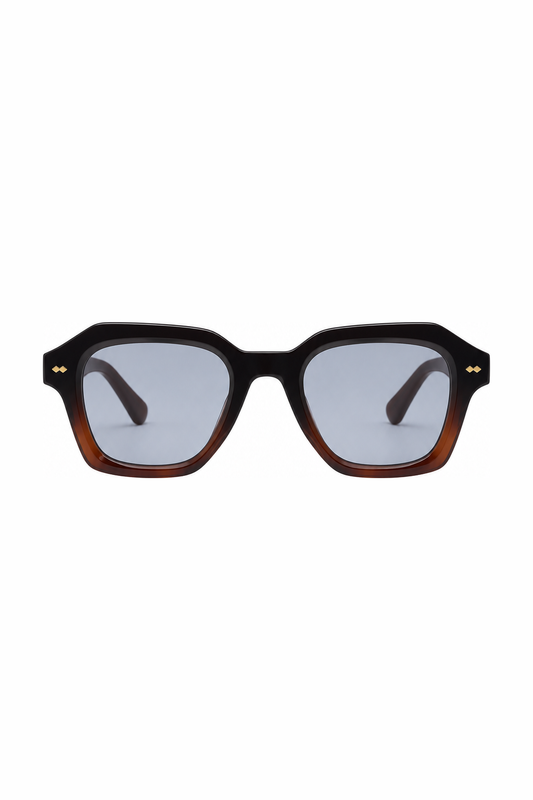 POPPY sunglasses - Black Tortoise - Blue Lens