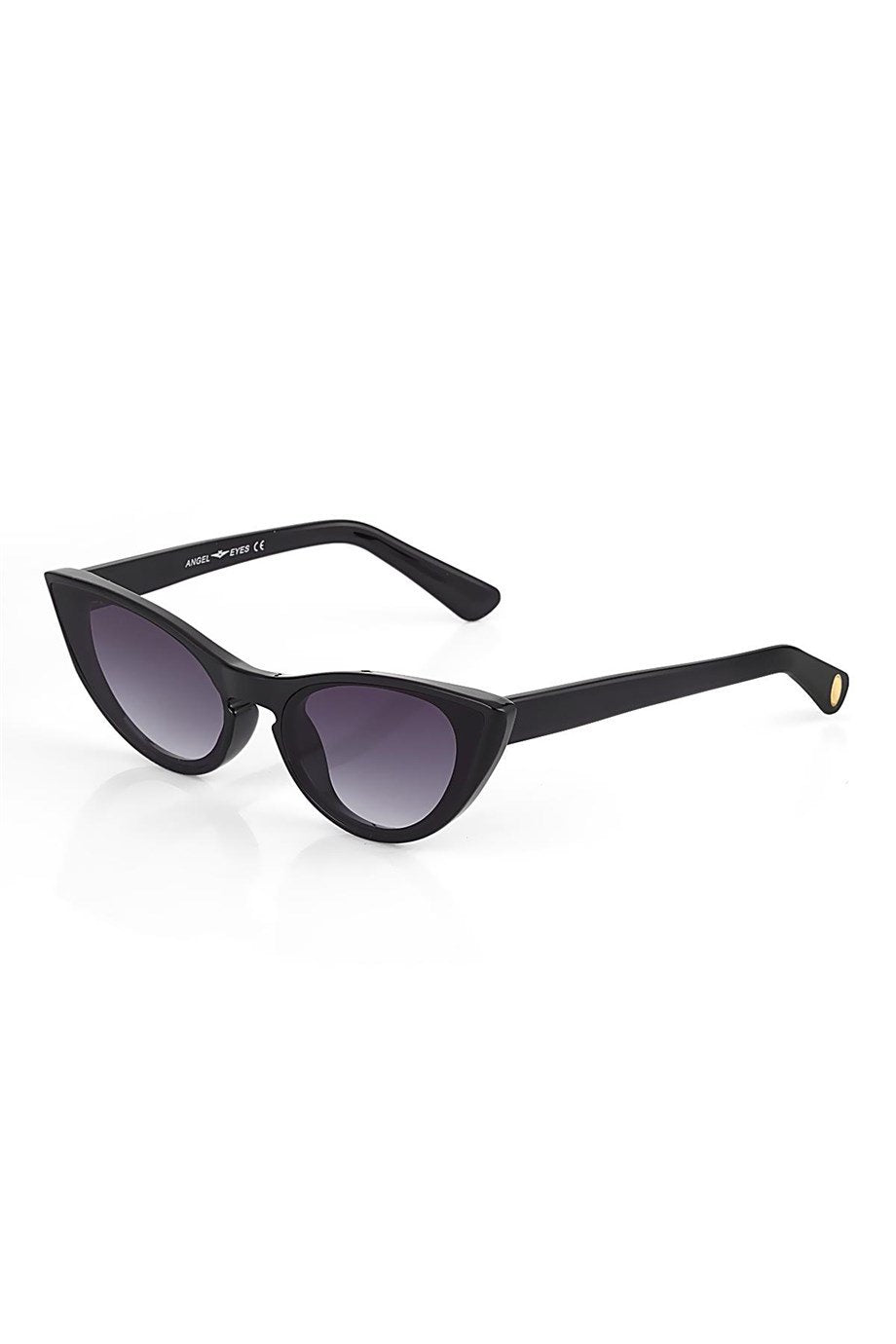 The SIMI Eyewear CAT sunglasses feature black cat-eye frames with dark gradient lenses, displayed on a plain white background.